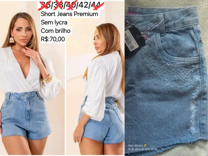 Short Jeans Premium Com brilho e sem Lycra!