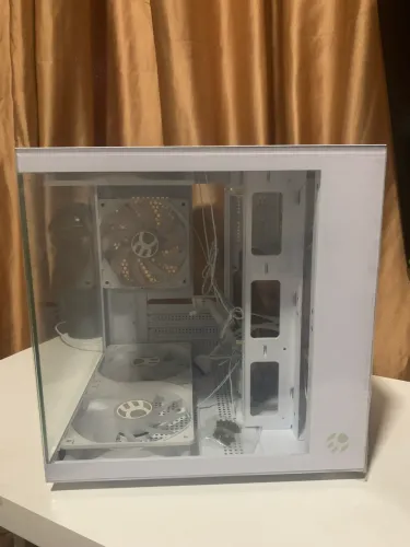 GABINETE MINI TOWER BRANCO AQUÁRIO COM 5 FANS 