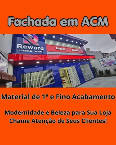 Fachada em ACM e Fachada em Lona 
