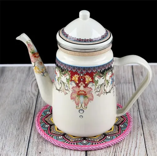 Bule de metal esmaltado vintage 1,2l