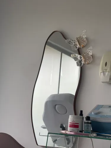 Espelho orgânico com anderelas de borboletas com lad