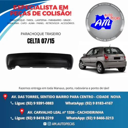 parachoque traseiro celta 07/15
