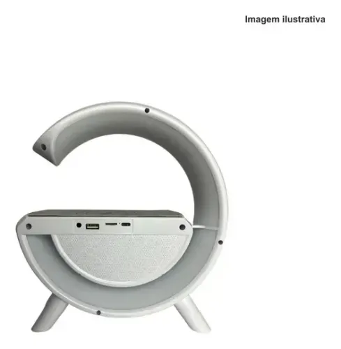 Caixa de Som Bluetooth Altomex G Speaker AL-8778 Luminária Carregador Cor Branco