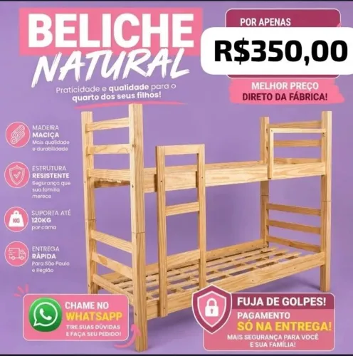BELICHE NATURAL RÚSTICA DIRETO DA FÁBRICA