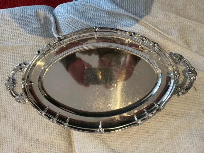 Bandeja Oval Tramontina Inox com Alças Barroco Tramontinox Aço Inoxidável