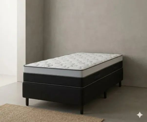 Conjunto Base com Colchão Solteiro de Molas Ensacadas - Prime Light