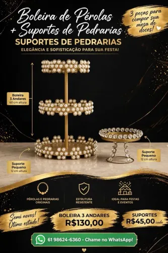Boleira decorativa de 3 andares