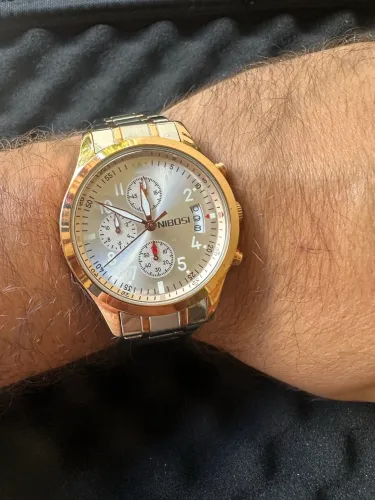 ? Relógio NIBOSI Masculino Dourado - Luxo - Aço Inox
