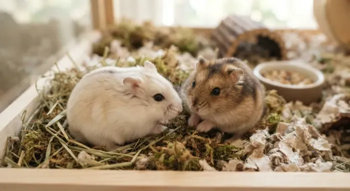 Filhotes de Hamsters anão russo.
