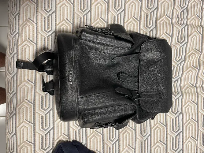Mochila Coach Original em Couro Legítimo Preta
