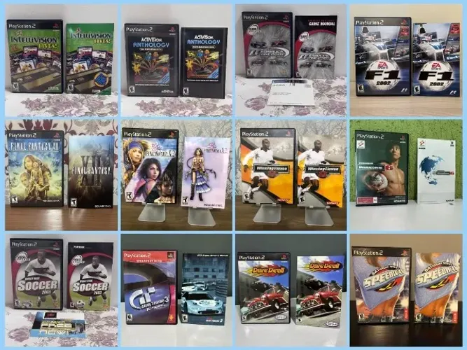 12 originais jogos PS2: FF, corrida, F1, futebol, coletânea ( preços na descrição)
