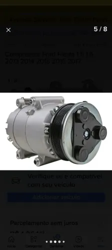 Compressor do Ar Condicionado Ford New Fiesta 1.5, 1.6 Ano  2013, 2014, 2015, 2016 e 2017.
