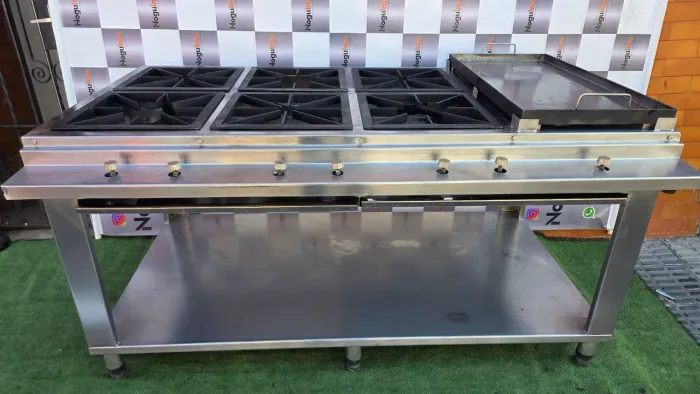 Fogao industrial inox 304 alta pressão chapa