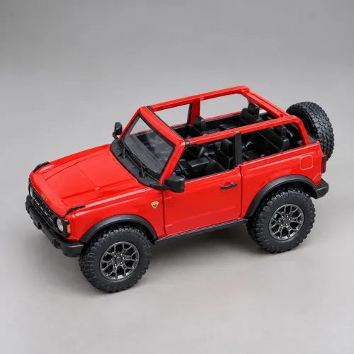 Miniatura Ford Bronco Conversível Fricção Vermelha - 12cm de Comprimento
