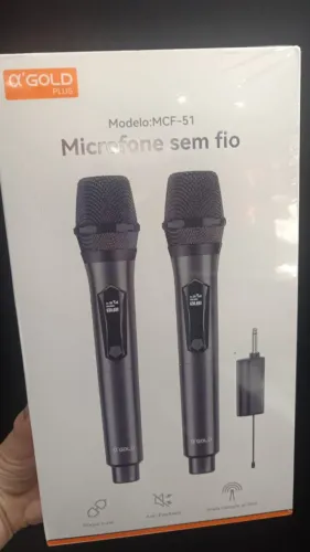 Microfone Duplo Sem Fio Profissional Alfa Gold kit - Qualidade Sonora Loja Coimbra Entrega