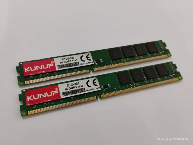 Memória DDR3 2x8gb 1333mhz.