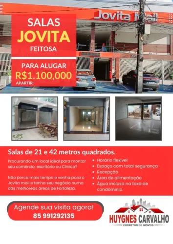 Salas na Jovita Feitosa próximo a Bancos, Super Mercados, Escolas e Farmácias.