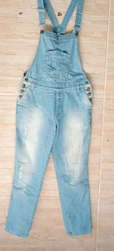 Jardineira Jeans Feminina Longa - Tam 36