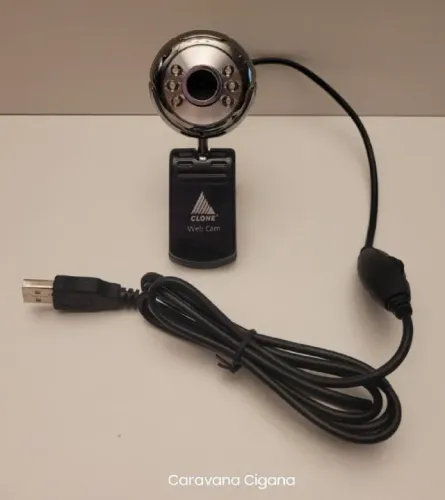 Webcam Clone 10028 - 5.0MP - Microfone Embutido - 6 LEDs