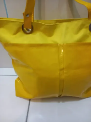 Bolsa Feminina Grande Amarela de Ombro 40x30cm