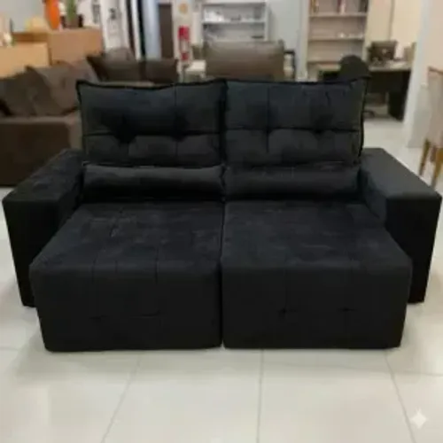 Sofá Retrátil e Reclinável Lisboa Preto