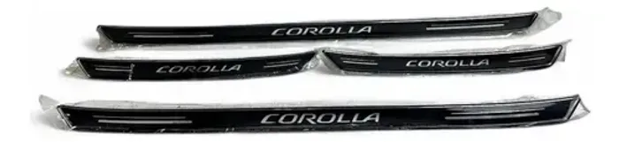 Jogo Soleira Adesiva Porta Toyota Corolla 2019 2024 Preto