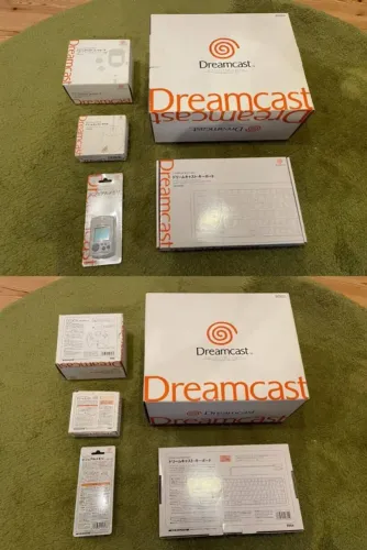 [ Nunca Usado ] SEGA Dreamcast DC HKT-3000 com Vários Acessórios Novos