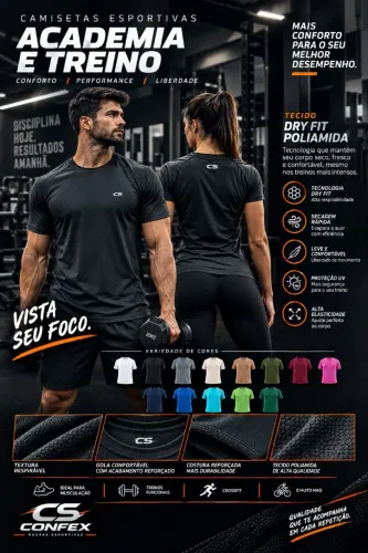 CAMISAS ACADEMIA/TREINO DRY