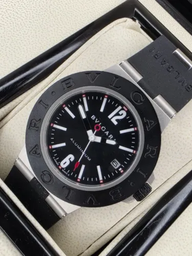 Relogio Bvgari Aluminium Preto Automatico LINHA PREMIUM AAA+ em 10x sem JUROS