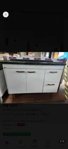 Balcão Cozinha Gabinete de Pia com Granito e Cuba