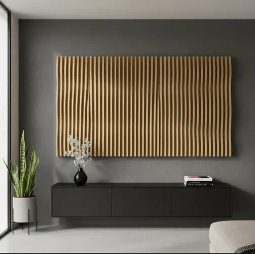 Quadro decorativo paramétrico de madeira 