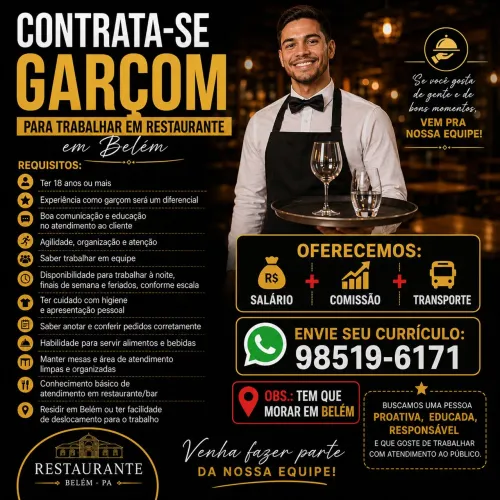 Contrato Garçom HOMEM 