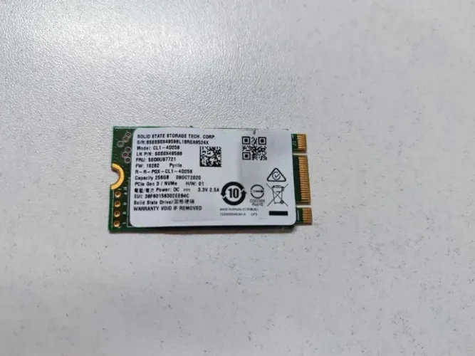 SSD NVME 256GB 2245 Funcionando