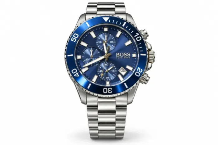 Relógio Masculino BOSS Admiral Blue 1513907 46mm Pulseira de Aço Inoxidável Novo na Caixa
