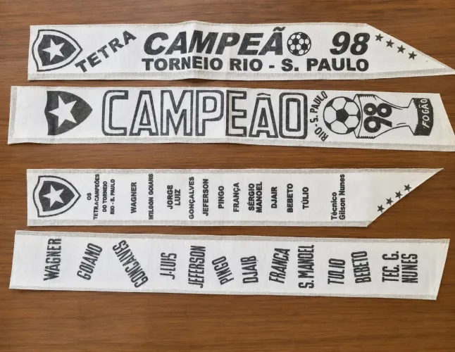 2 FAIXAS DE CAMPEÃO DO TORNEIO RIO-SP 1998 BOTAFOGO