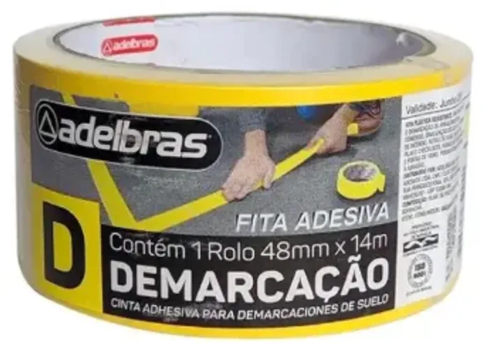 Fita adesiva de marcação amarela 48mm x 14m Adelbras