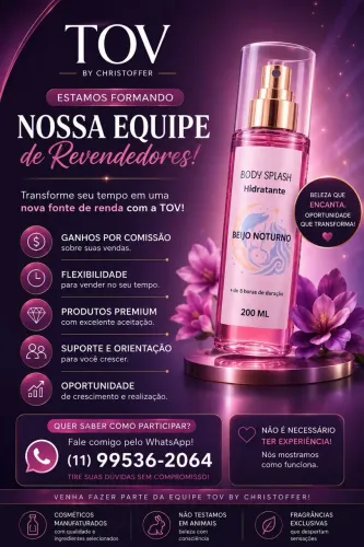 VAGAS ABERTAS REVENDEDORAS TOV | INÍCIO IMEDIATO