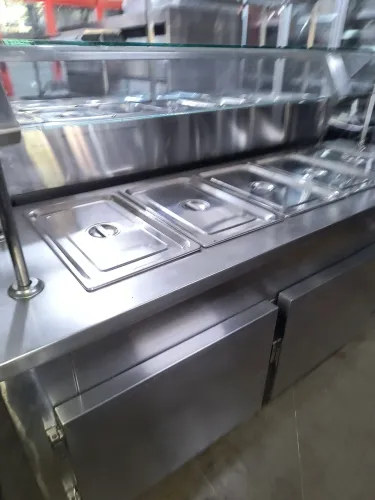 Buffet Inox Quente 10 Cubas Gns 1/2 2.10x0.70 Armário 2 Portas 220v Ótimo Estado