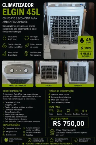 Climatizador de ar Elgin 45L