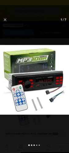 Auto rádio MP3 bluetooth controle remoto