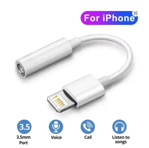 Adaptador de áudio de 3,5 mm para fone de ouvido iPhone