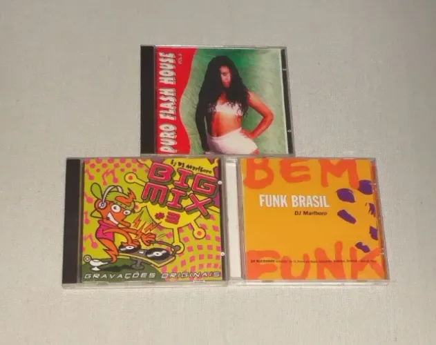 CD's Funk Brasil DJ Malboro , Big Mix 3 , Freestyle Puro Flash House 2