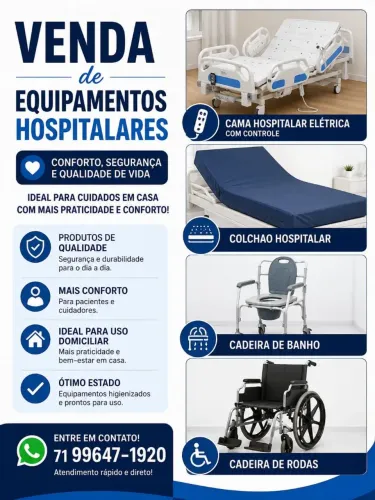 Cama Hospitalar, Cadeira de banho de aluminio, cadeira de rodas