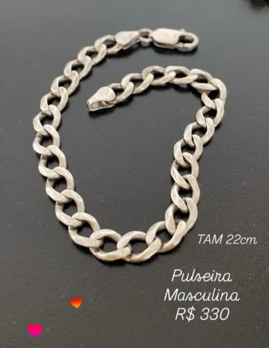Pulseira Masculina de Prata925 tam. 22 cm