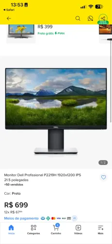 MONITOR DELL COM LEVE RISCO NA TELA
