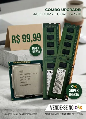 Combo Processador Intel core I3 e memória RAM DDR3