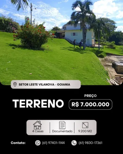 Vendo terreno com 9200 metros, Goiânia setor leste, vila nova 