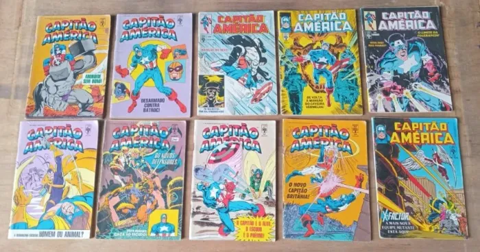 Lote de 10 gibis Capitão América - Editora Abril