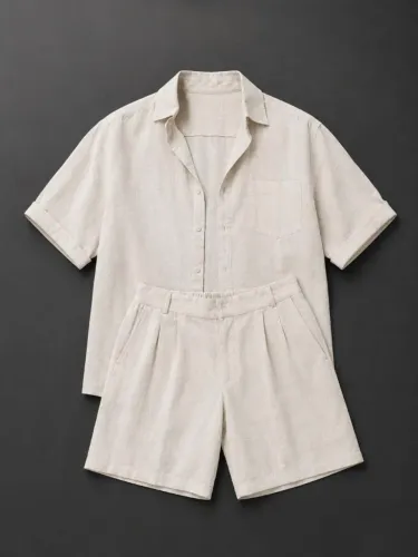 Conjunto camisa e short linho cru