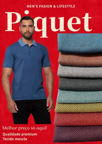 Camisas gola polo em Piquet M, G e GG